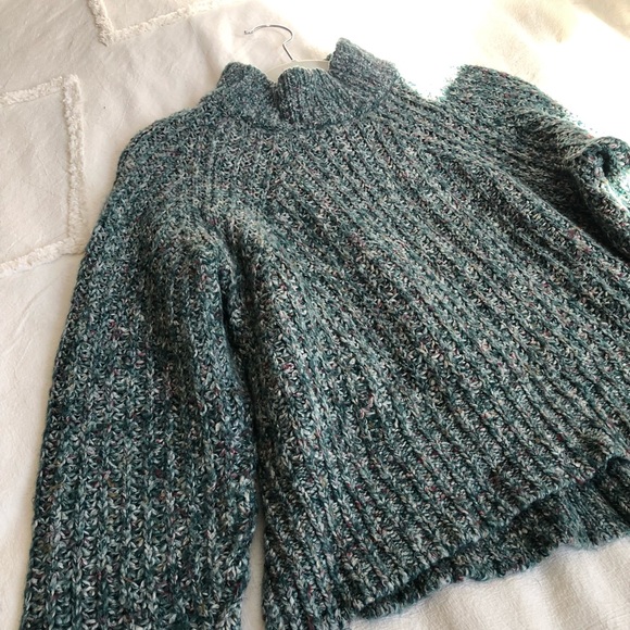 Urban Outfitters Silence + Noise Easton Mock Neck Teal chunky knit Sweater XS - Picture 10 of 10